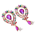 Miniatyrbild 5 av 8: Vattendroppe Rhinestone Hängeörhängen Elegant Legering Bling Rhinestone Dangle Örhängen för Bröllop Mellan KC Guld
