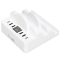 Miniatyrbilde 8 av 8: Trådløs ladestasjon USB ladestasjon Dock QC3.0 PD hurtiglading med display for flere enheter UK-plugg 100‑240V