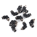 Miniatyrbillede 8 af 8: 10 stk pneumatiske konnektorer L form retvinklet udvendigt gevind Hurtig rørfittings Luftkompressor tilbehør4 M5