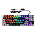 Miniatyrbilde 2 av 8: 87-tasters mekanisk tastatur RGB-bakgrunnsbelysning blå bryter rask respons USB svart grå datamaskintastatur for hjemmekontor
