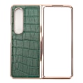 Pikkukuva 2 / 8: Puhelimen suojakotelo Samsung Galaxy Z Fold 4:lle Nano Plating Crocodilian Pattern Aito nahka naarmuuntumaton vihreä