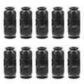 Miniatyrbillede 1 af 8: 10 stk. Pneumatisk Reducer Connector Rustfrit Stål Resin Sort Lige Union Rør Rørfitting PG10-8