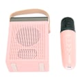 Miniatyrbillede 7 af 8: Karaoke-maskine Multifunktion RGB-belysning Bærbar Bluetooth-højttaler med 2 trådløse mikrofoner til voksne og børn Pink