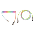 Miniatyrbillede 1 af 8: Gaming Keyboard Kabel Gradient Farve RGB Lysende Brugerdefineret Mekanisk Tastatur Indtrækkeligt USB C Oprullet Fjeder Kabel Type 1