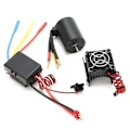 Pikkukuva 7 / 8: 3650 3900KV vedenpitävä 4-napainen harjaton moottori 60A ESC jäähdytyslevy yhdistelmäsetti 1/10 RC-autoon