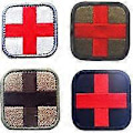 Miniatyrbillede 5 af 5: Broderet burrelås patch, Oliven og Rød