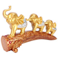 Miniatyrbillede 3 af 8: Elefant Statue Skulptur Innovativ Syntetisk Resin Ornamenter Desktop Møblering Guld