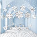 Miniatyrbillede 1 af 4: 30 Stk. Snefnug Folie Hvirvel Dekorationer Vinter Jul Hvirvler Snefnug Loft