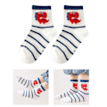 Miniatyrbild 6 av 8: 5 par barnsockor mjuka andningsbara mesh bomullssockor mid calf pojksocka söta tecknade barnstrumpor för dagliga sporter XL