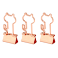 Miniatyrbillede 3 af 8: 100 stk. Binder Clips Metal Hul Katte Form Rose Gold Små Binder Clips til Office Dokumenter Certifikater Billetter