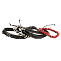 Miniatyrbillede 7 af 8: 4 stk. Multilayer læderarmbånd Unisex udsøgte mahogniperler Multilayer armbånd