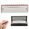 Pikkukuva 4 / 8: Ruostumattomasta teräksestä valmistettu Blues Harmonica 10-reikäinen Eb-avain aloittelijoille ja ammattilaispunaisille