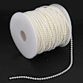 Miniatyrbilde 2 av 5: 3mm 50m Imitert Perleperler Garland String Perleperlerull Strand for DIY Håndverksprosjekt Bryllupsfestdekorasjon (Beige)
