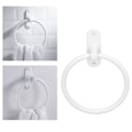 Miniatyrbillede 5 af 6: Håndklædeholder til badeværelse i aluminiumlegering, pladsbesparende, hvid, elegant stil, håndklæderinge til hotel