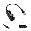 Pikkukuva 2 / 5: RJ45 Ethernet -jakokaapeli, Ethernet LAN -verkon jatkokaapelisovitin RJ45 urosjakaja 3 naarasliittimellä Super Cat5 Ethernet -ohjaimelle Ad