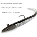 Miniatyrbilde 4 av 5: 10 stk. myke fiskesluker jigg hode med T-hale myke fiskebaiter 11 cm 18,5 g