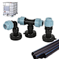 Miniatyrbillede 3 af 3: Haveadapter til IBC Tank Vandrør Connector Havegræsplæne Slange Adapter 20mm Lige