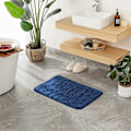 Miniatyrbilde 5 av 5: 1 stk. Entrématte Badematte Memory Foam Hydrofil Pebble Design Superfin Fiber Sklisikker Myk for Baderom Badekar Kjøkken 50x80CM Mørk Blå