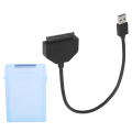 Miniatyrbild 3 av 8: 2.5in SATA USB 3.0 Adapter SSD HDD Hårddiskkabel Datortillbehör Skyddsbox (blå)