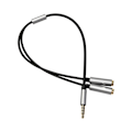 Miniatyrbillede 3 af 8: 3,5 mm headset adapter mikrofon og hovedtelefon splitter stærk holdbar aux kabel ledning adapter kabel