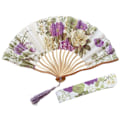 Pikkukuva 1 / 8: Vintage taittuva käsipuhallin Silkkibambu Naiset Kädessä pidettävä puhallin hapsuilla Seinäkoristeluun Häävalokuva Violetti