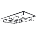Miniatyrbillede 3 af 8: Vinstangsholder Sort 4 Slot Jern Wire Samlet Design Korrosionsbestandig Nem Rengøring Glasopbevaring Hanger til Bar