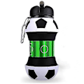 Miniatyrbillede 1 af 4: Fodbold Drikkedunk Unikke Fodboldgaver til Drenge og Piger - Cool Børne Drikkedunk, Sammenklappelig, Lækagesikker Drenge Drikkedunk BPA Fri 550 Ml1p Ju