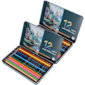 Miniatyrbild 3 av 8: 12-pack färgade pennor set vattenlöslig kärna 12 färger konst målning ritning graffiti