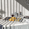 Miniatyrbild 4 av 4: Bakplåt med galler, rostfritt stål, kylgaller, rektangulär ugnsform med kökstänger för grillning, 40x30x2,5cm