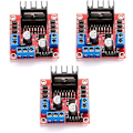 Miniatyrbild 1 av 5: 3-pack L298N Motorbräda Modul Dubbel H-brygga DC Motor Drivrutin Styrbräda Stepper för Arduino Röd