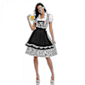 Miniatyrbillede 2 af 5: Traditionel tysk ternet Dirndl-kjole - Premium kvalitet til Oktoberfest & Halloween-fest M Style5 Mørkeblå