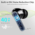 Pikkukuva 3 / 5: In-ear Bluetooth 5.3 -kuulokkeet 4 ENC-melua vaimentavalla mikrofonilla (Musta)