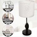 Miniatyrbild 3 av 5: Beige Trumlampskärmar, Vita Linne Lampskärmar Demonterbara Lampskärmar för Vardagsrum Kök Kontor Arbetsrum Sovrum