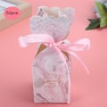 Miniatyrbillede 6 af 8: 50 stk Bryllupsslikæske Emballage Party Favor Box Fødselsdagsgaveæsker med båndPink Marmor