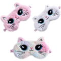 Miniatyrbild 1 av 5: Söt kattunge sovmask set - 3 st djurögonmasker för barn, flickor och kvinnor
