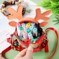 Miniatyrbild 6 av 8: Tryck på bubbla jul älg myntväska bärbar silikon dekompression leksak extrudering bubbla axelväska present till flickor