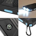 Pikkukuva 5 / 5: Aurinkovoimapankki, 20000mah vedenpitävä aurinkolaturi ulkoinen USB-akku 2 ulostulolla tableteille ja muille, taskulampulla ja kompassilla June 6.15