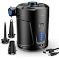Miniatyrbillede 1 af 5: Hurtig inflator til oppustelig båd/luftseng - Mini elektrisk luftpumpe, 5200mAh genopladeligt batteri, 4 luftdyser