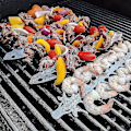 Miniatyrbillede 3 af 4: Genanvendelig Grillspyd Grillrist Rustfrit Stål Shish Kabobs Til Oksekød Svinekød Grøntsager Zekai