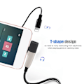 Miniatyrbilde 7 av 8: 2-i-1 lydadapter til 3,5 mm + Type-c hodetelefonladekabel passer til iPhone