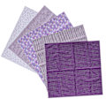 Miniatyrbilde 6 av 8: 2 sett bomullsstoff vanlig vev trykk stoff DIY sying quilting patchwork 5 farger 50x50cm (lilla)