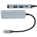 Miniatyrbillede 7 af 8: TC17 4 I 1 Typec HDTV Multifunktion Adapter Udstyr Effektiv Varmeafledning Sølv