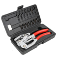 Miniatyrbillede 4 af 7: 1 stk. Håndholdt Power Punch Kit Rustfrit Stål Jern Plast Hulpunch Tang-sort+rød (Skallfarven sendes tilfældigt)