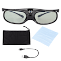 Miniatyrbillede 1 af 8: 3D Briller 1080P LCD Brille Vidvinkel 178° Genopladeligt batteri 3D Shutter Briller Sort