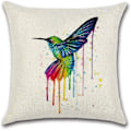 Pikkukuva 5 / 5: set Rainbow Animal Print polyesteripellavatyynynpäälliset vuodesohvan sisustukseen, 45x45cm