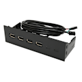 Miniatyrbillede 3 af 8: 5,25 tommer USB2.0 hub frontpanel multifunktionel 4 porte 19-pin optisk drev frontpanel til 5,25 tommer pc-computertaske