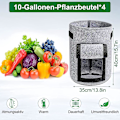 Miniatyrbillede 2 af 5: 10 gallon kartoffelplantningspose, plantepose til blomsterpotter med robuste håndtag og visualiseret klap, tykke non-woven potter