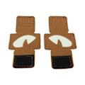 Miniatyrbillede 5 af 8: 2 stk. Katteøjne-patch med reflekterende velcro-design i lærred - Lysende katteøjne-patch til hatte, uniformer, rygsække, udendørsaktiviteter og natteture - Khaki