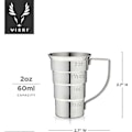 Miniatyrbillede 2 af 5: Jigger i rustfrit stål til cocktailopskrifter med 15 ml, 30 ml, 45 ml og 60 ml målinger_SZXM