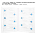 Miniatyrbillede 8 af 8: 96 Gitter Akryl Neglelak Farve Kort Bog Magnet Falske Negle Farve Display Board Hvid